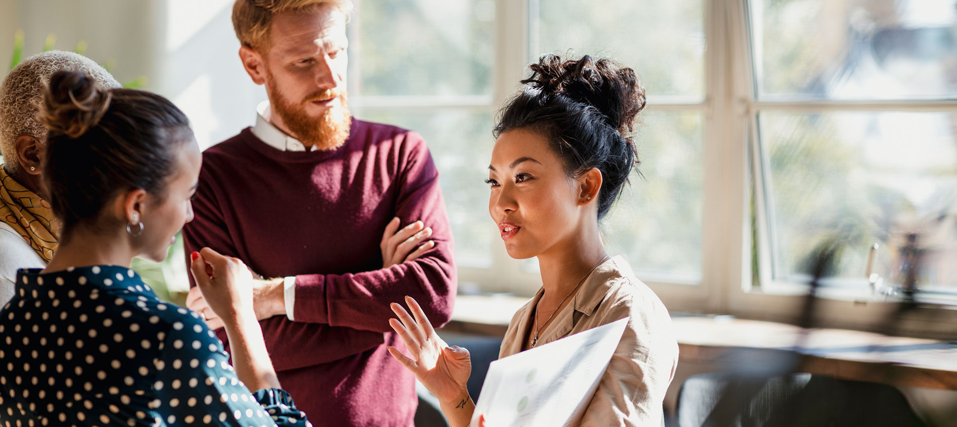 Discussing Business With Colleagues