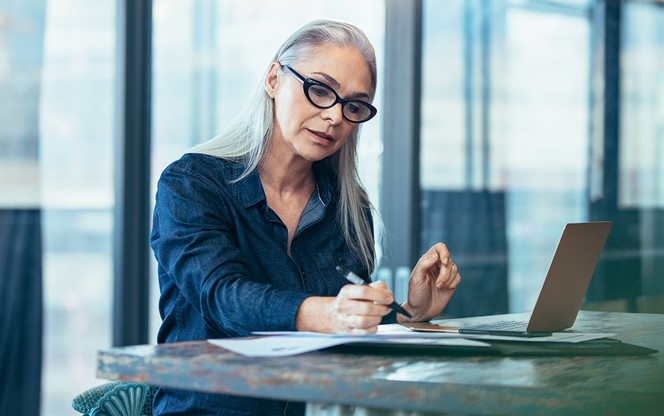 Senior Businesswoman Working At The Office