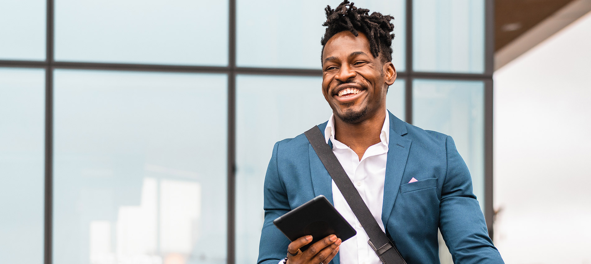 A Handsome Smiling Businessman Is Going To Work With His Bicycle