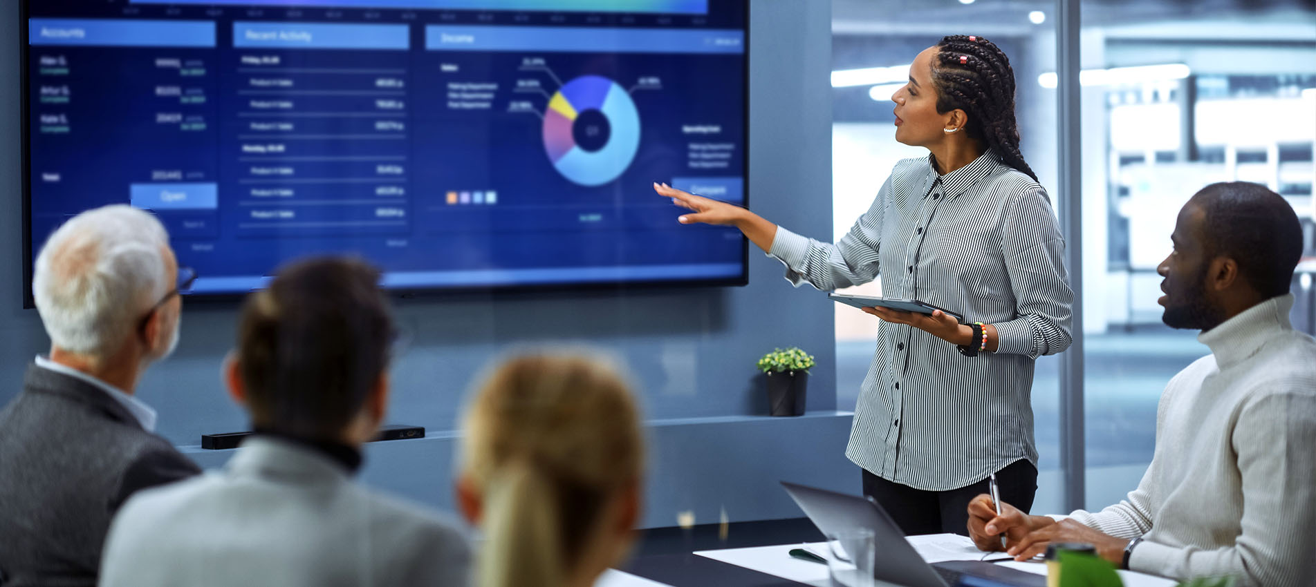 Woman Presenting To Colleagues