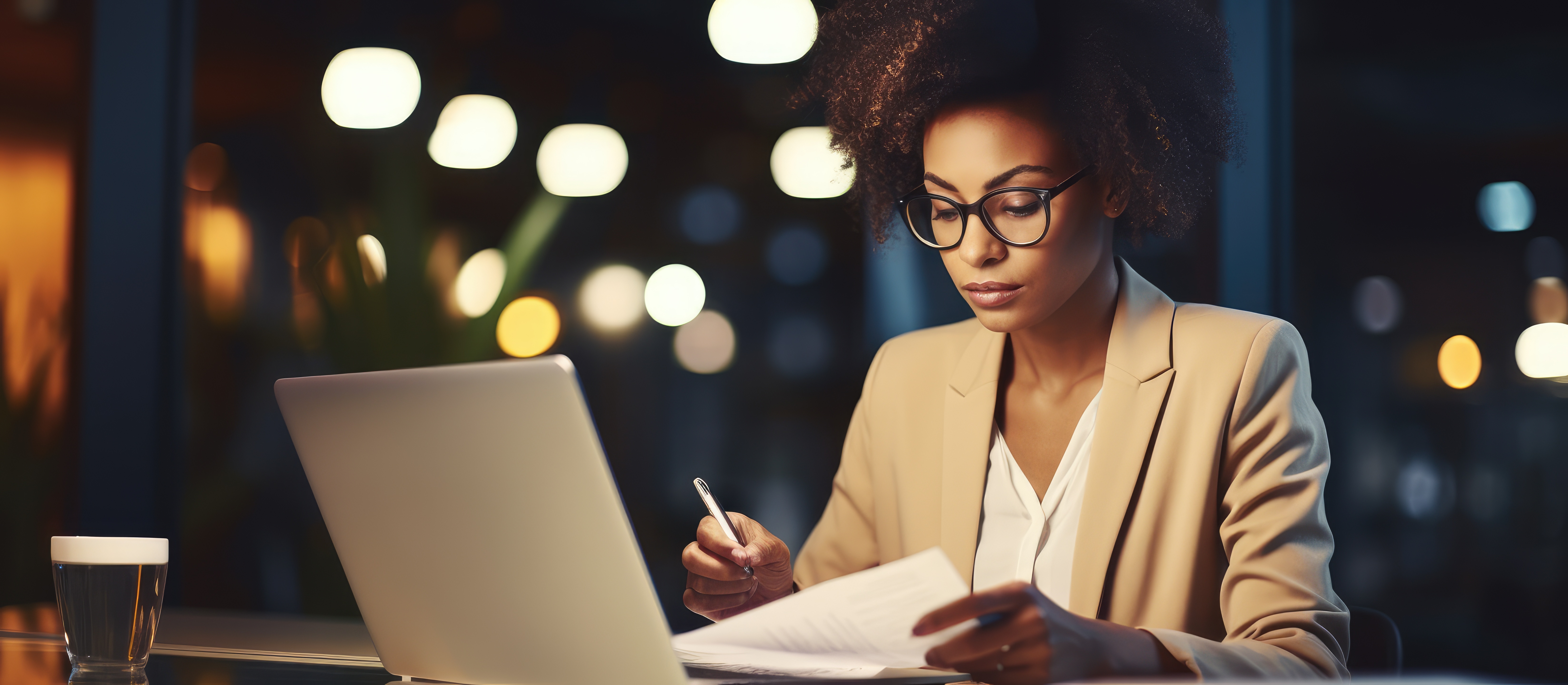 Buisness Women Reading A Report
