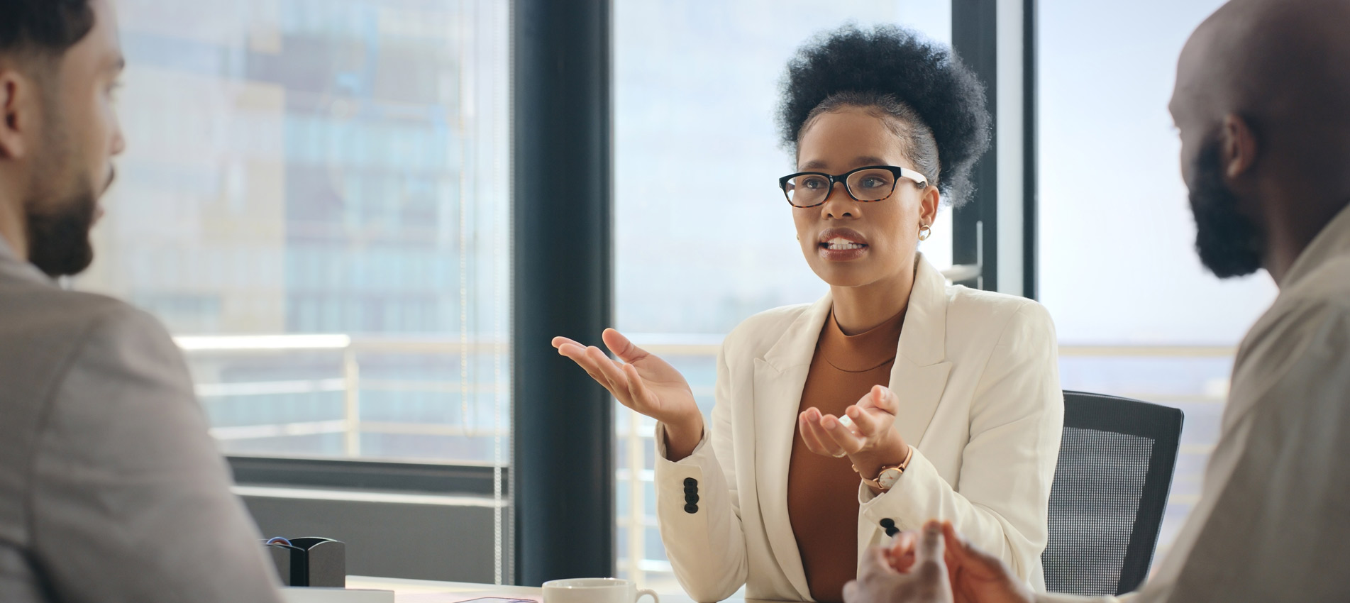 Business Black Woman Consulting With Finance Team