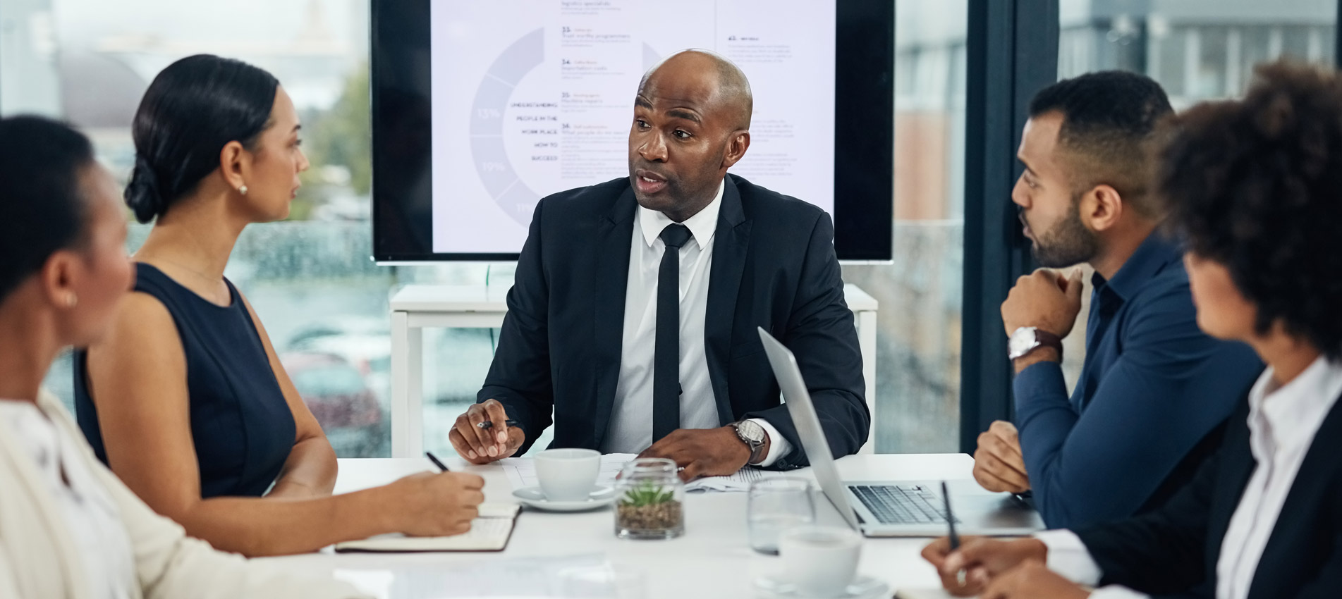 Group Of Businesspeople Having A Meeting In The Boardroom