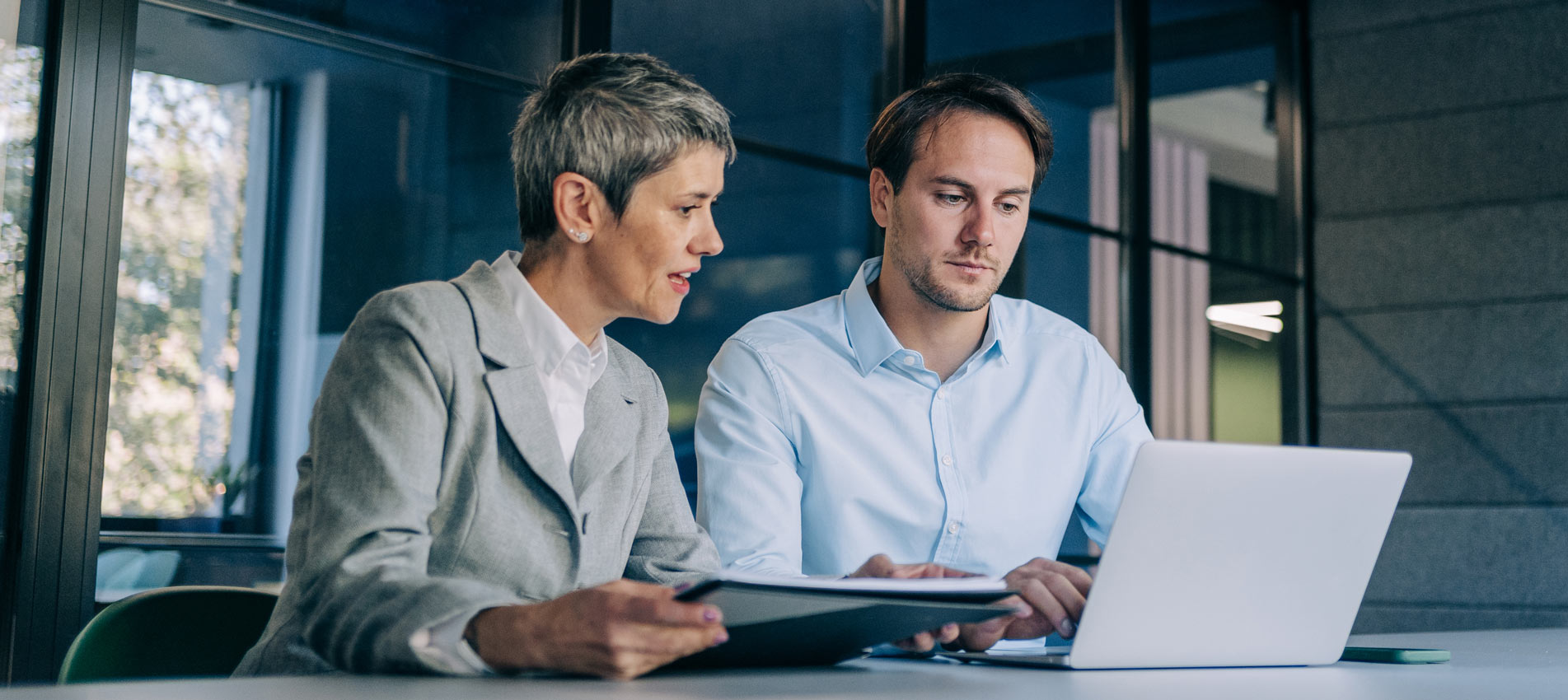 Two Business Persons Meeting In The Office