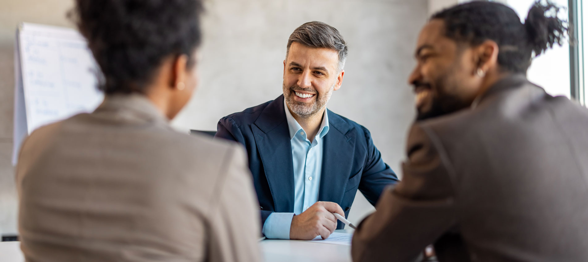 Investor Giving Advice To His Clients.